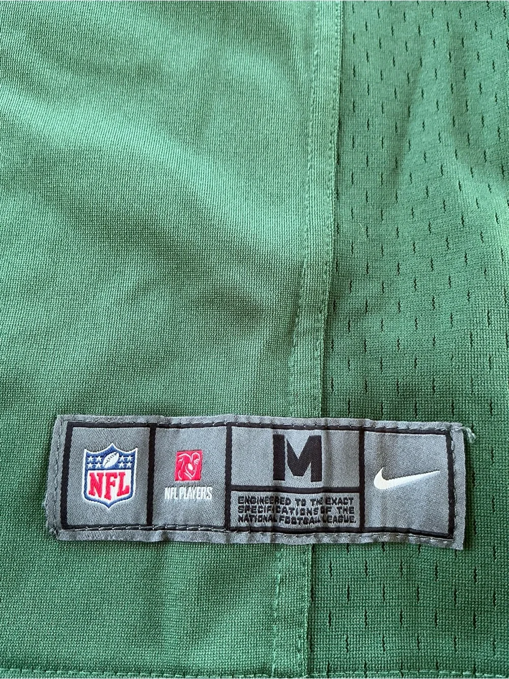 Nike NFL Green Football Jersey with Yellow & White Trim - Medium